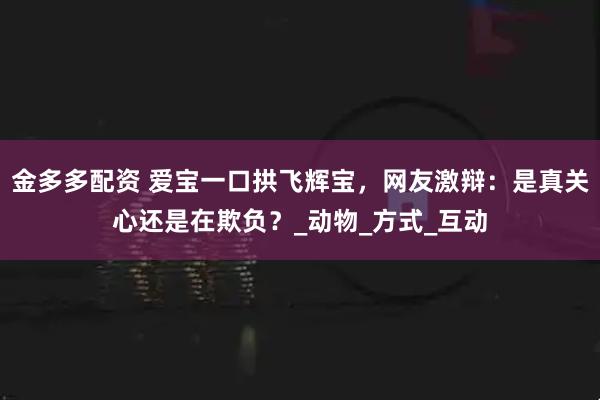 金多多配资 爱宝一口拱飞辉宝，网友激辩：是真关心还是在欺负？_动物_方式_互动