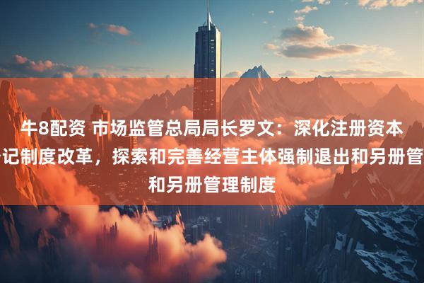 牛8配资 市场监管总局局长罗文：深化注册资本认缴登记制度改革，探索和完善经营主体强制退出和另册管理制度